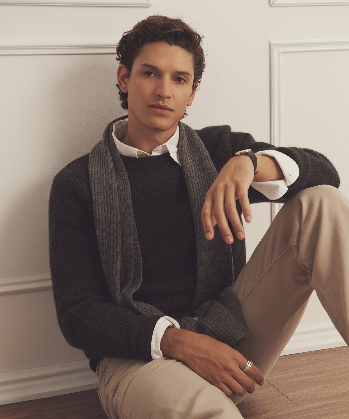 Luxe Cashmere Fisherman Crewneck Sweater