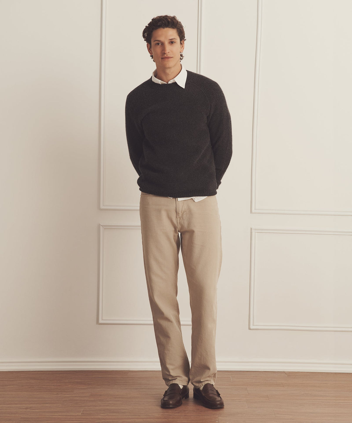 Luxe Cashmere Fisherman Crewneck Sweater