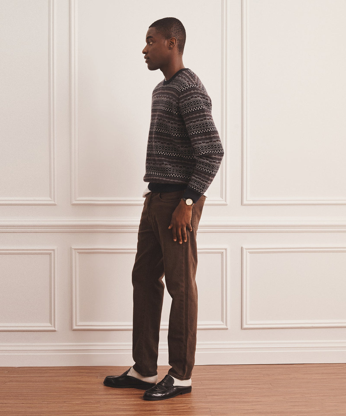 Luxe Cashmere Jacquard Fair Isle Crewneck Sweater