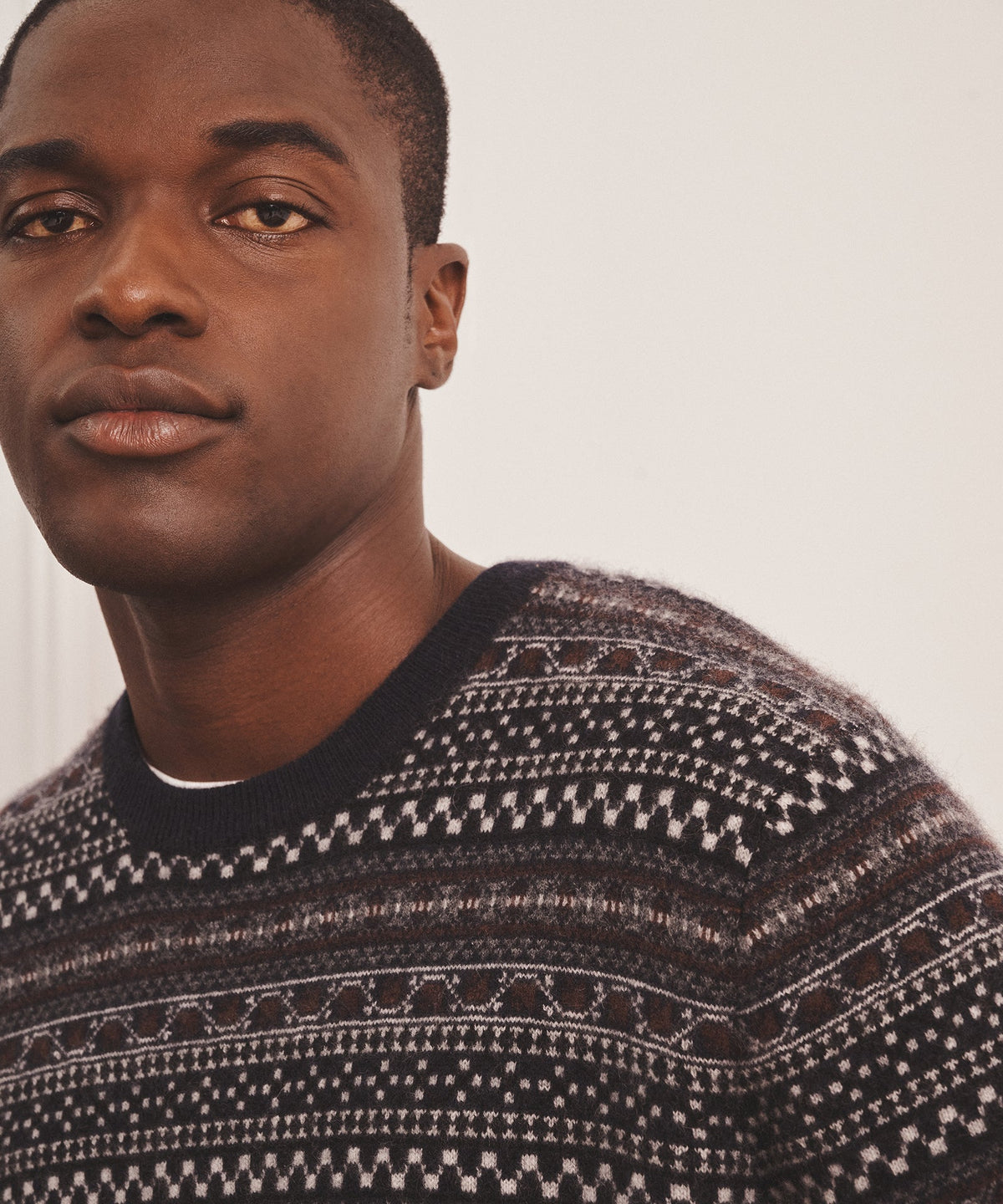 Luxe Cashmere Jacquard Fair Isle Crewneck Sweater