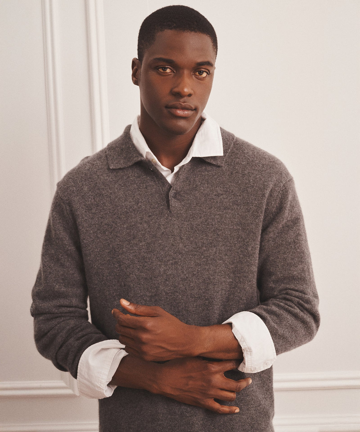Luxe Cashmere Polo Sweater