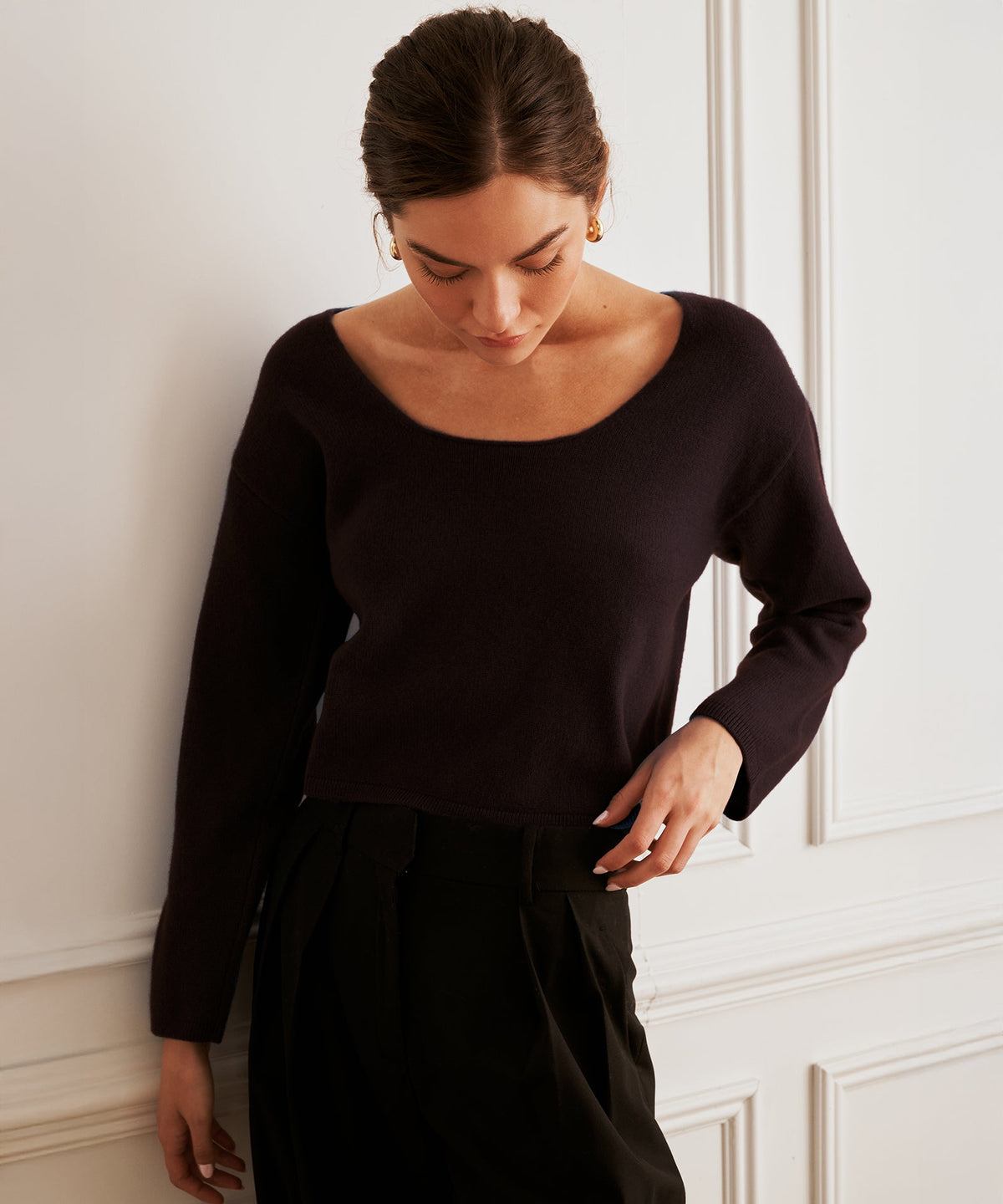 Reversible Cashmere Boatneck Sweater