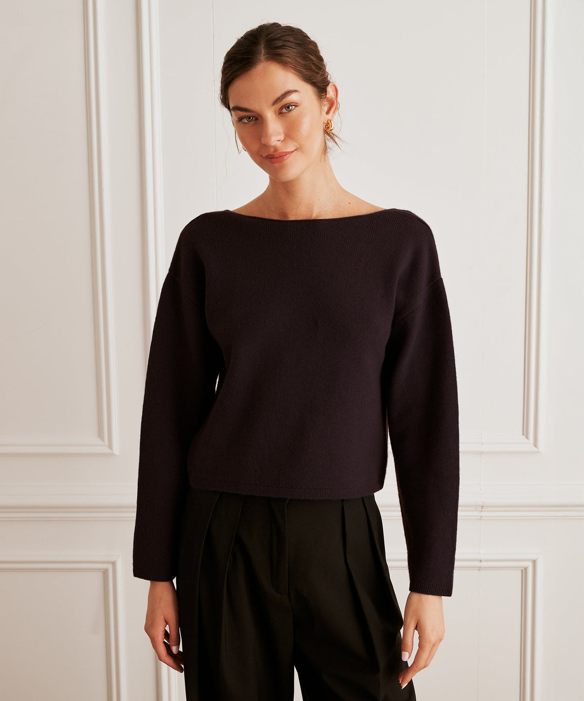 Reversible Cashmere Boatneck Sweater