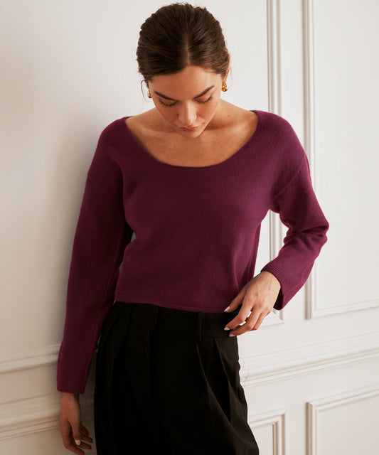Reversible Cashmere Boatneck Sweater