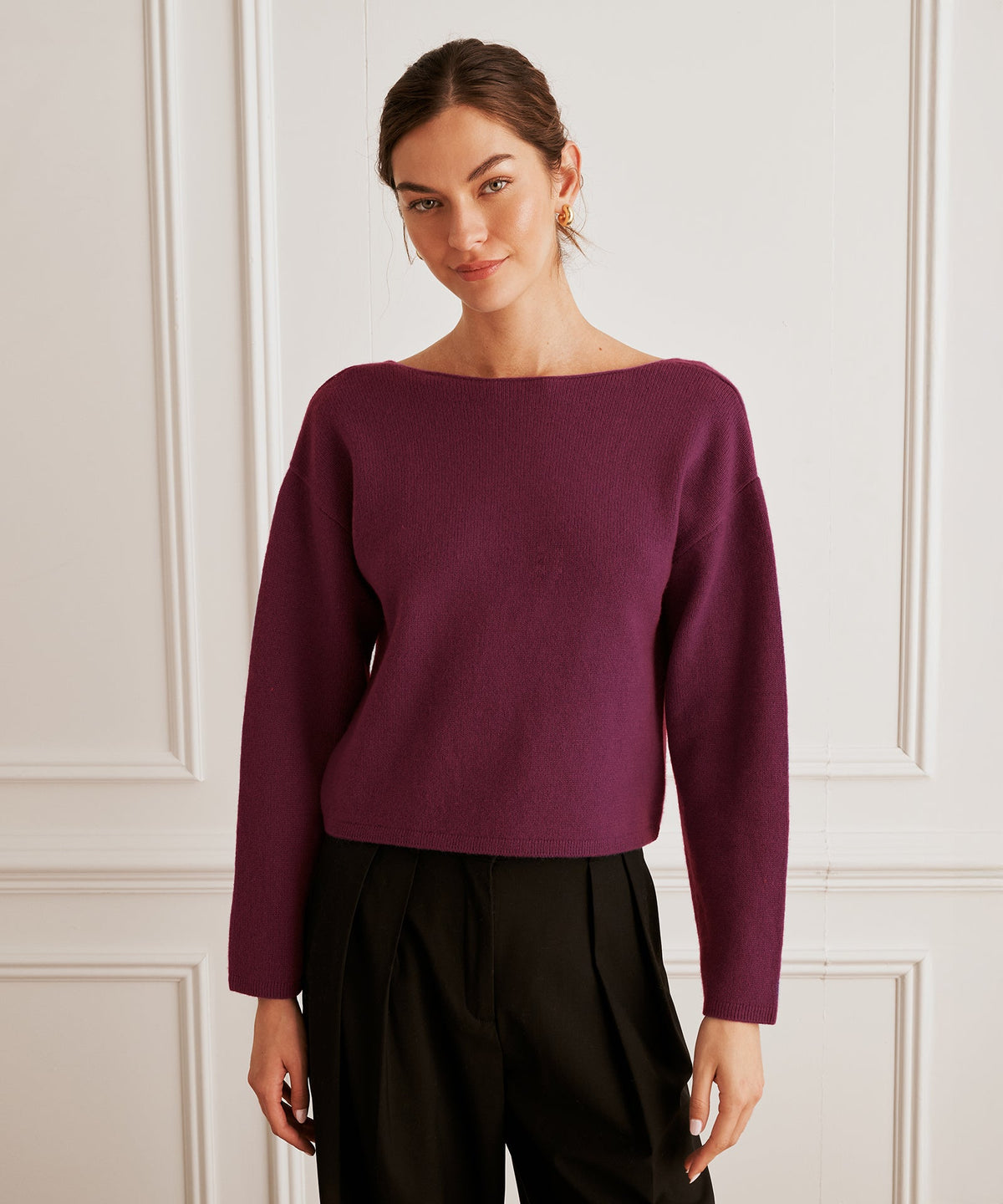 Reversible Cashmere Boatneck Sweater