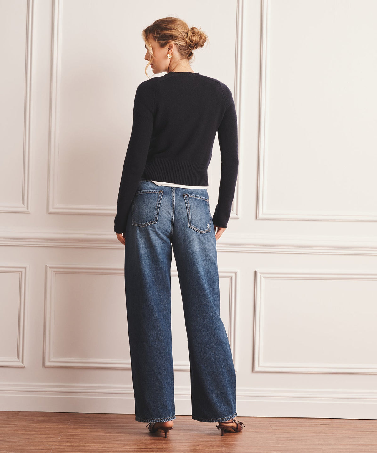 Saddle Cashmere Crewneck Sweater