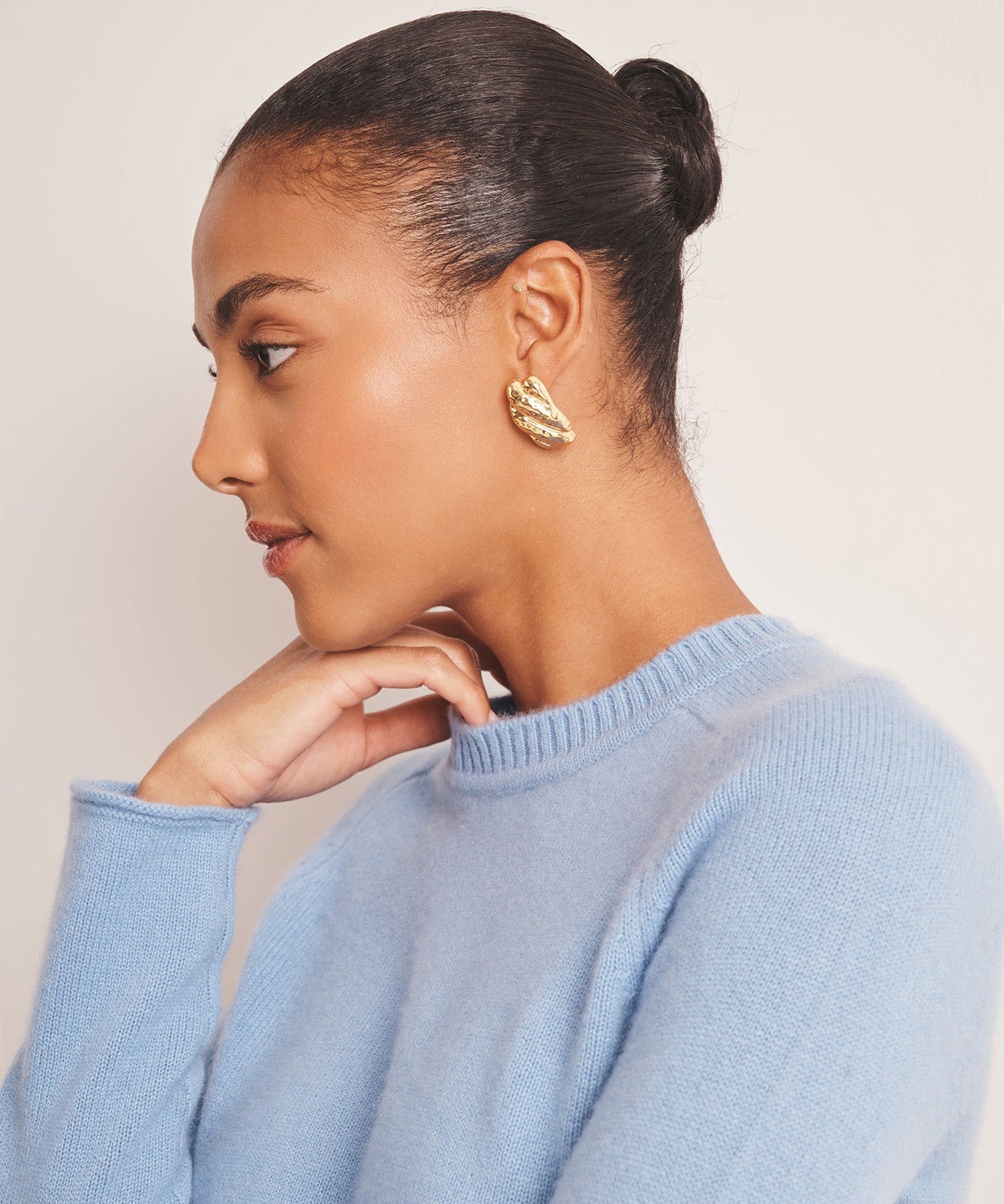 Saddle Cashmere Crewneck Sweater