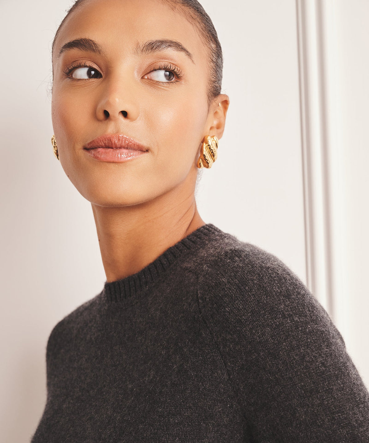 Saddle Cashmere Crewneck Sweater
