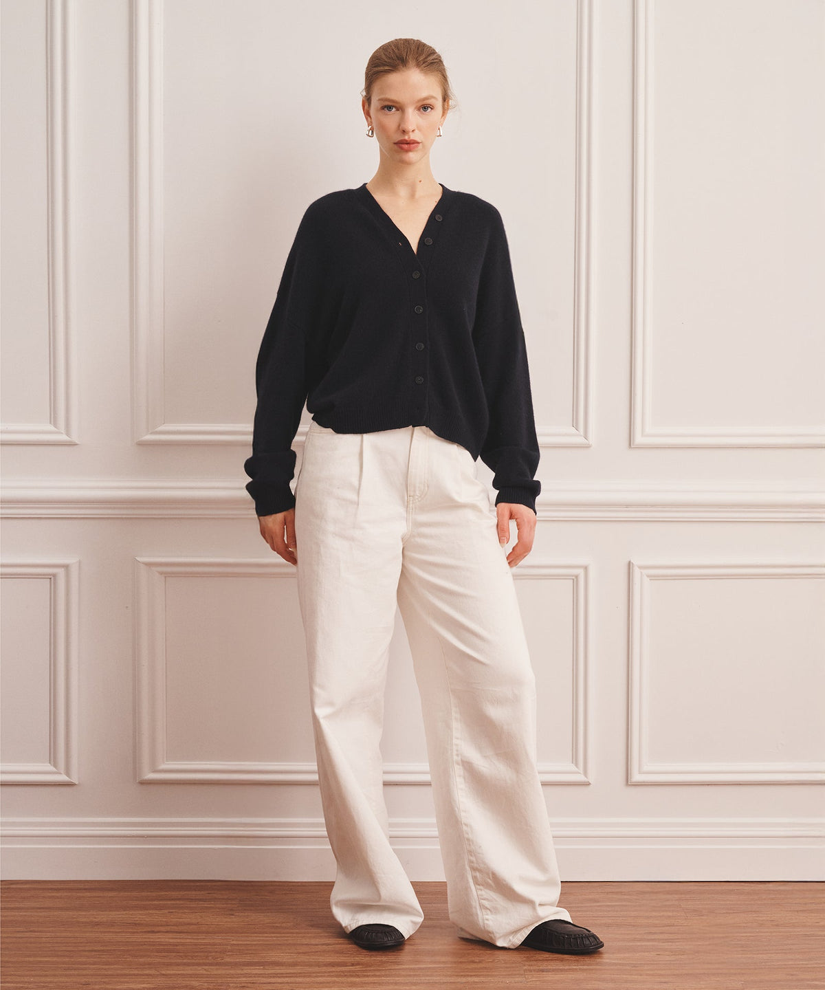 Luxe Cashmere V-Neck Bomber Cardigan