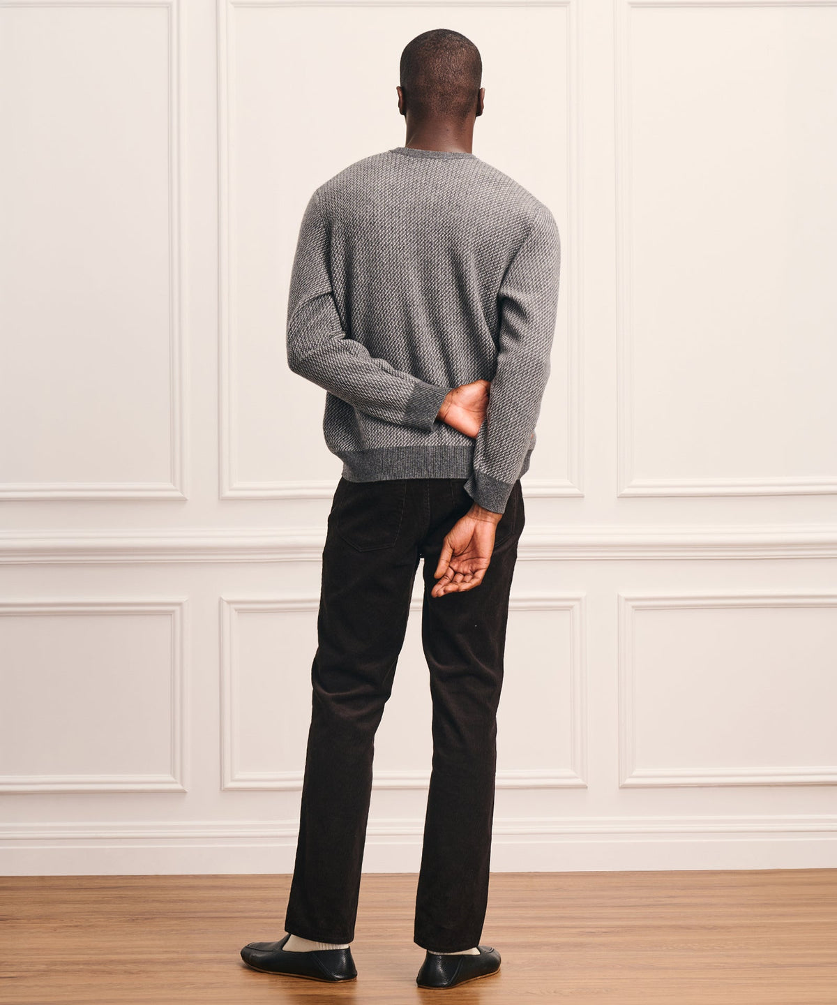 Luxe Cashmino Twill Jacquard Crewneck Sweater