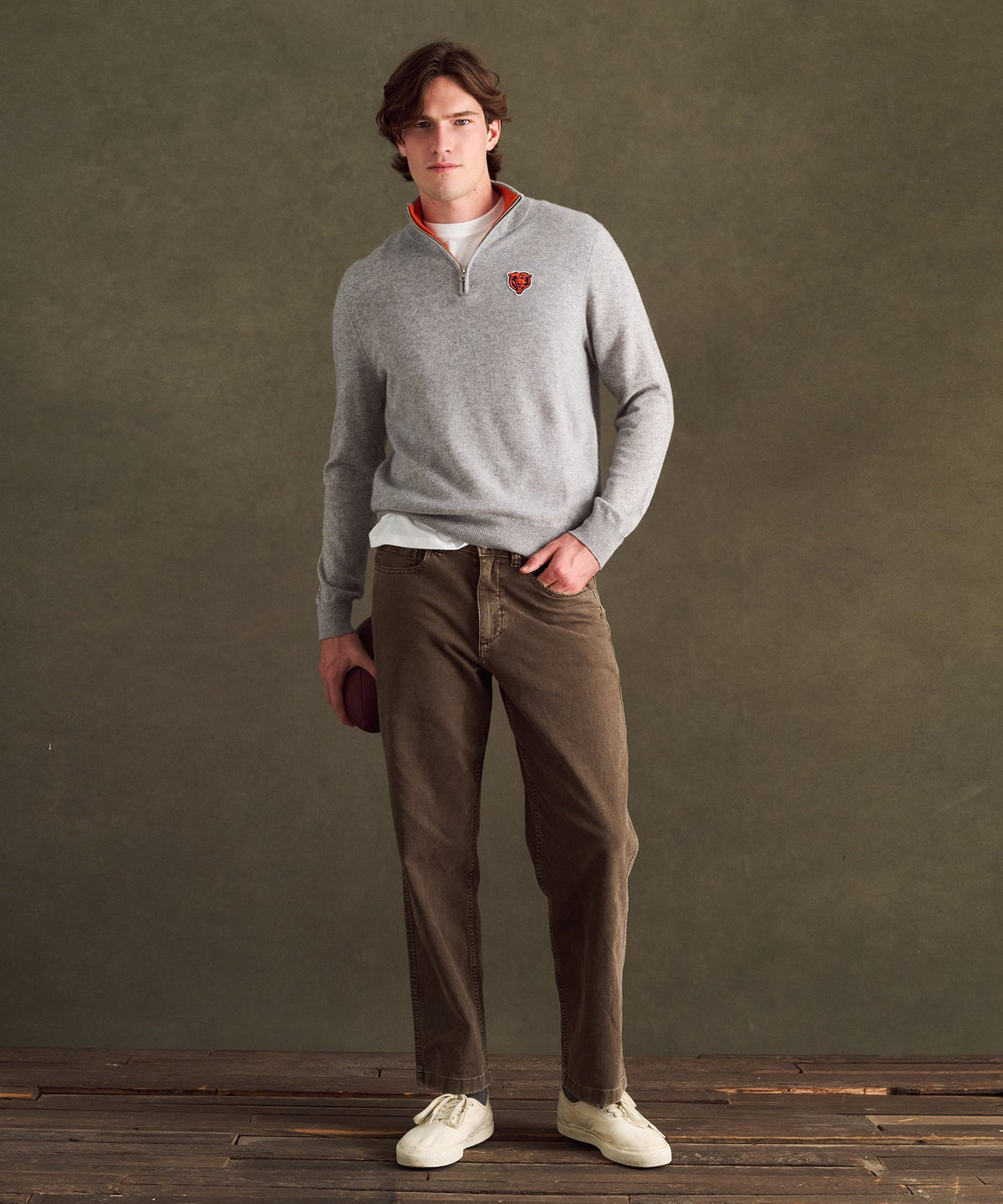 NFL Signature Cashmere Color Blocked Quarter Zip