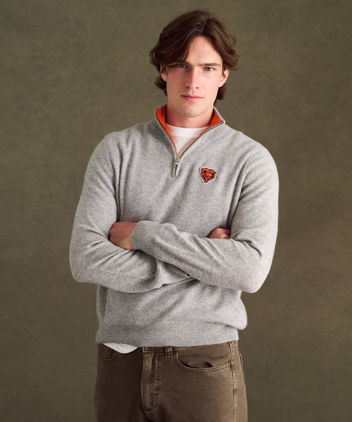 NFL Signature Cashmere Color Blocked Quarter Zip
