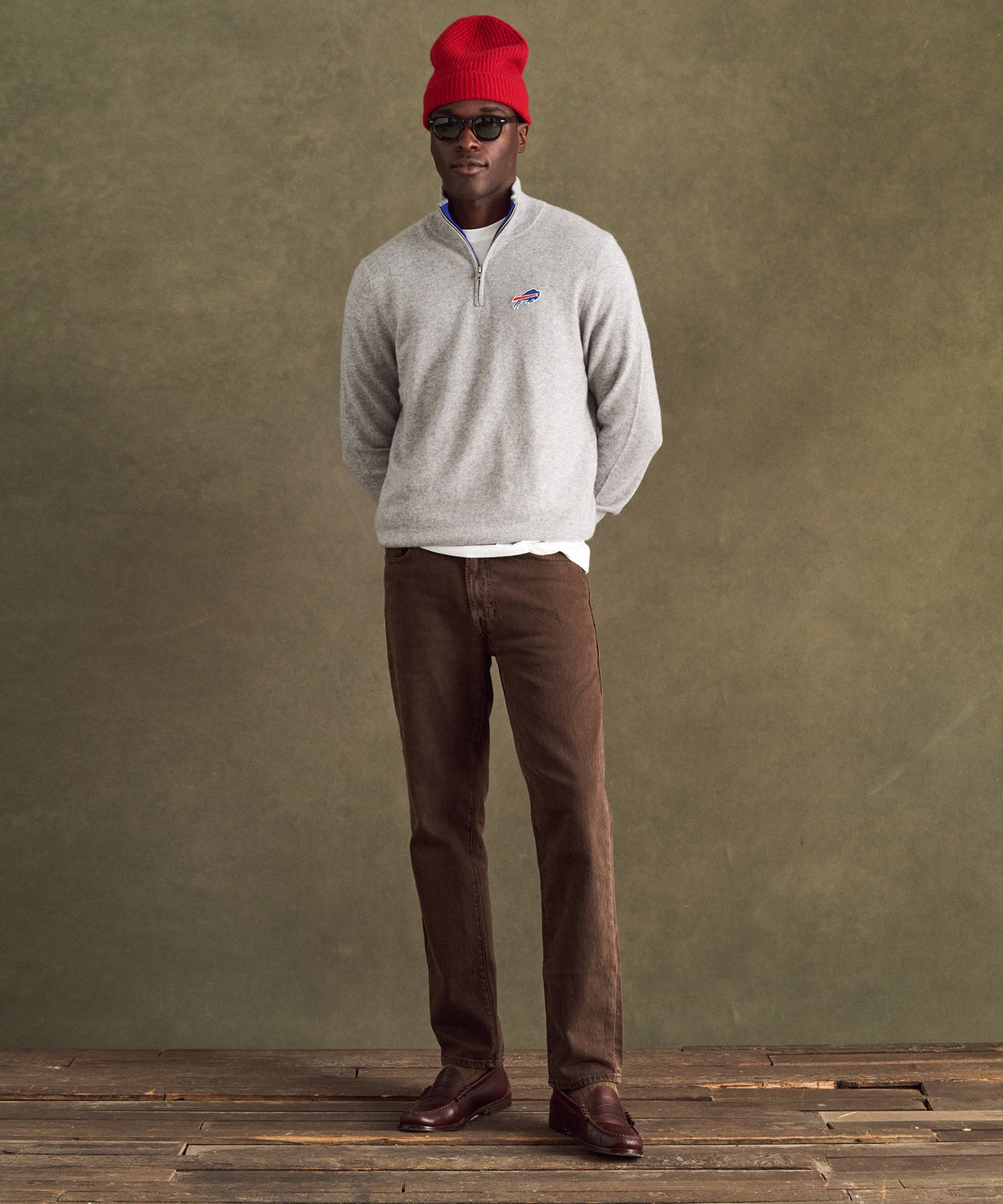 NFL Signature Cashmere Color Blocked Quarter Zip