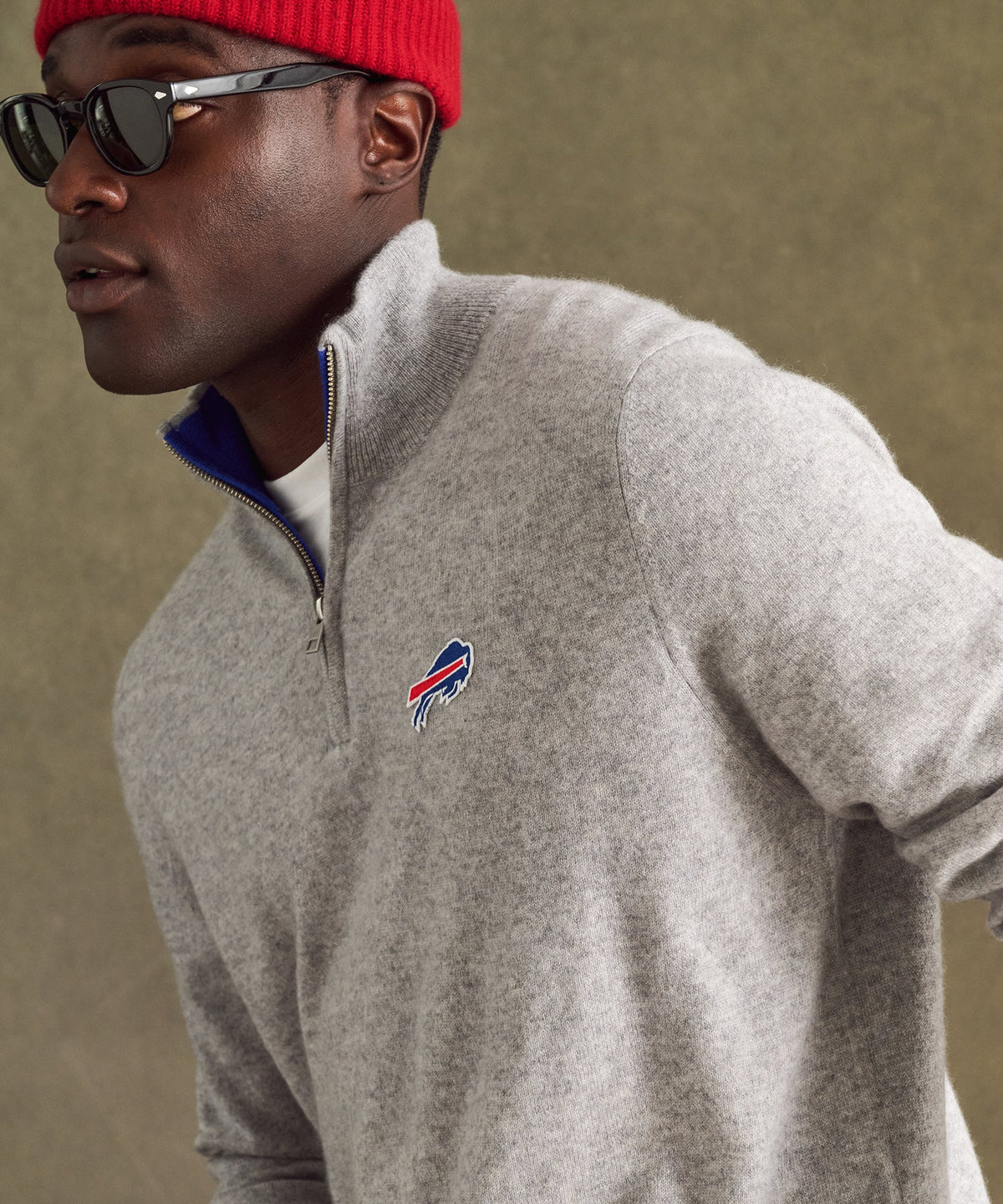 NFL Signature Cashmere Color Blocked Quarter Zip
