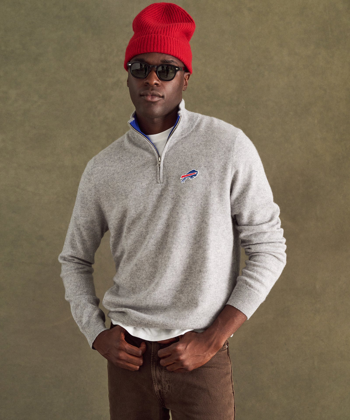 NFL Signature Cashmere Color Blocked Quarter Zip