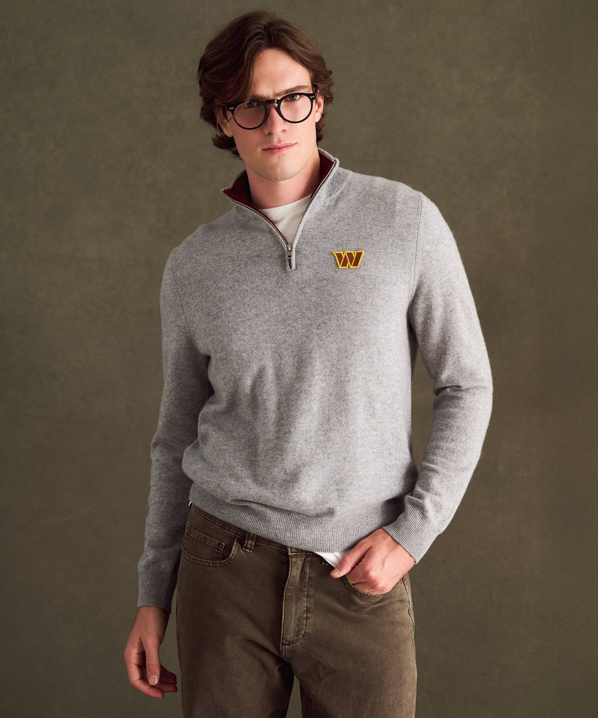 NFL Signature Cashmere Color Blocked Quarter Zip