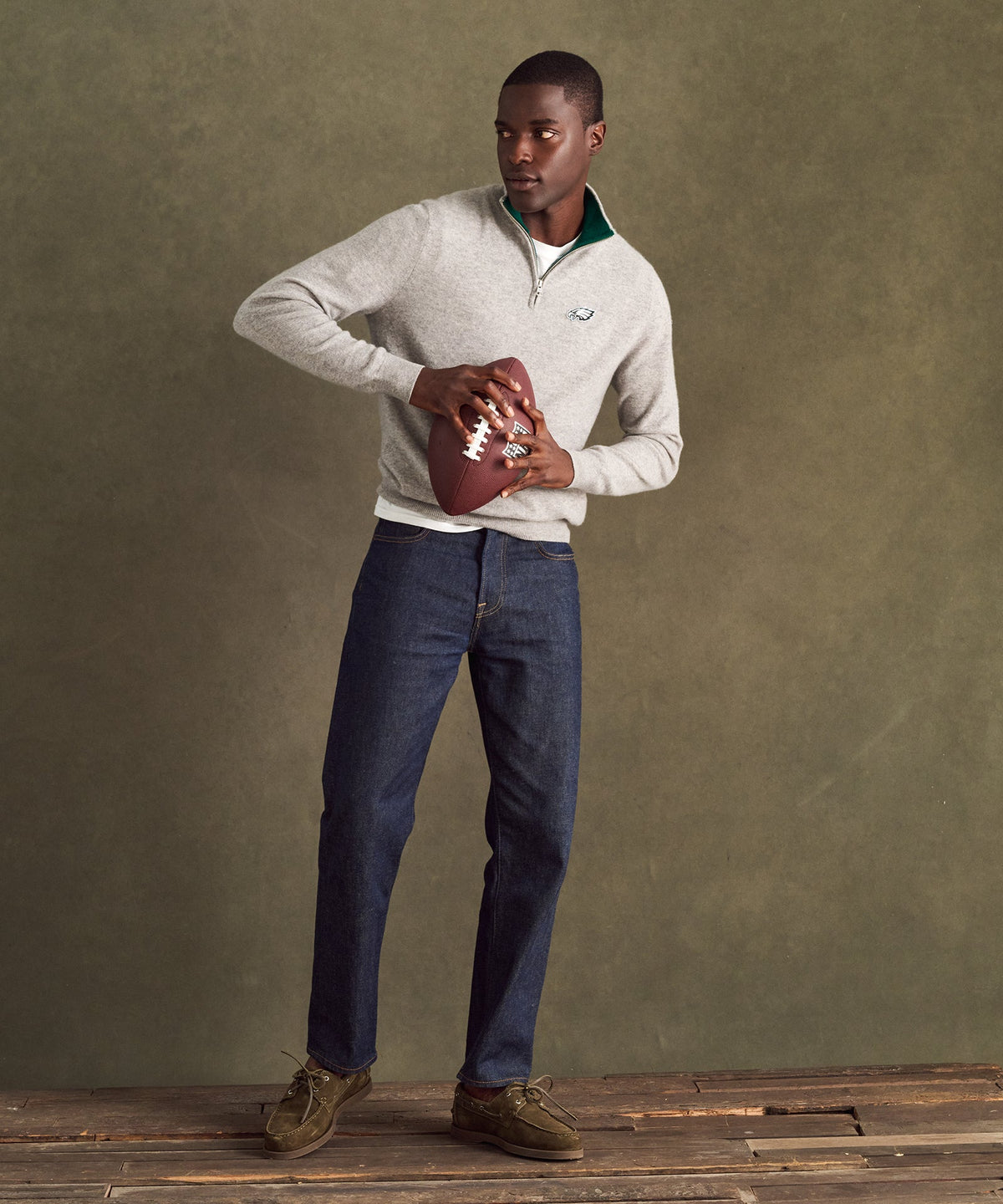 NFL Signature Cashmere Color Blocked Quarter Zip