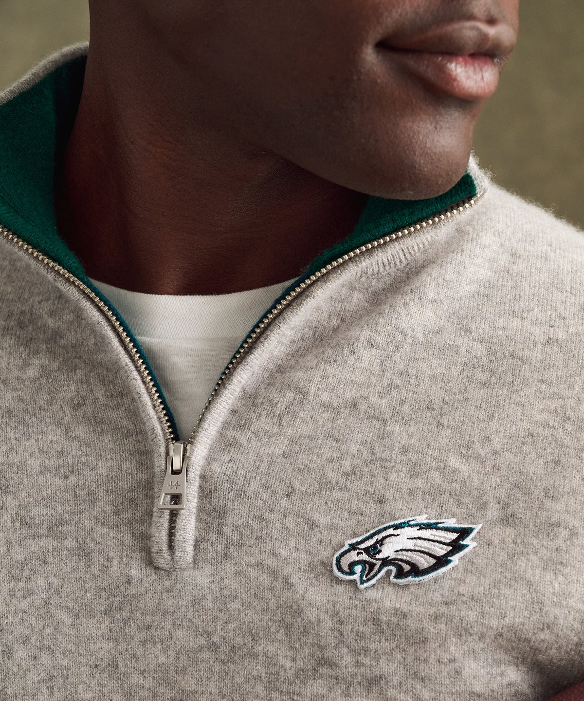 NFL Signature Cashmere Color Blocked Quarter Zip