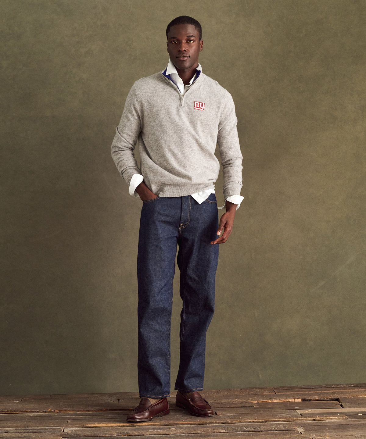 NFL Signature Cashmere Color Blocked Quarter Zip