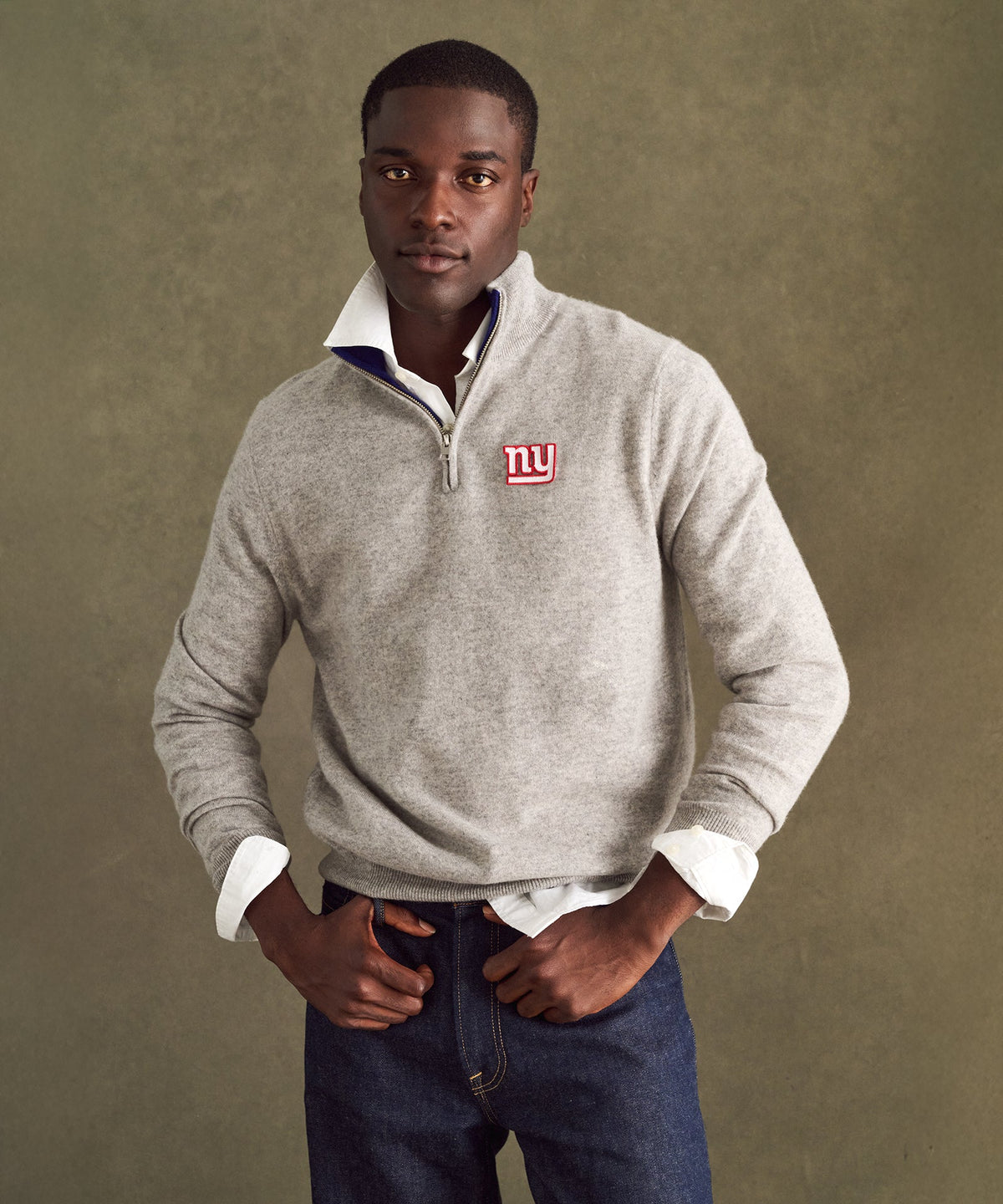 NFL Signature Cashmere Color Blocked Quarter Zip