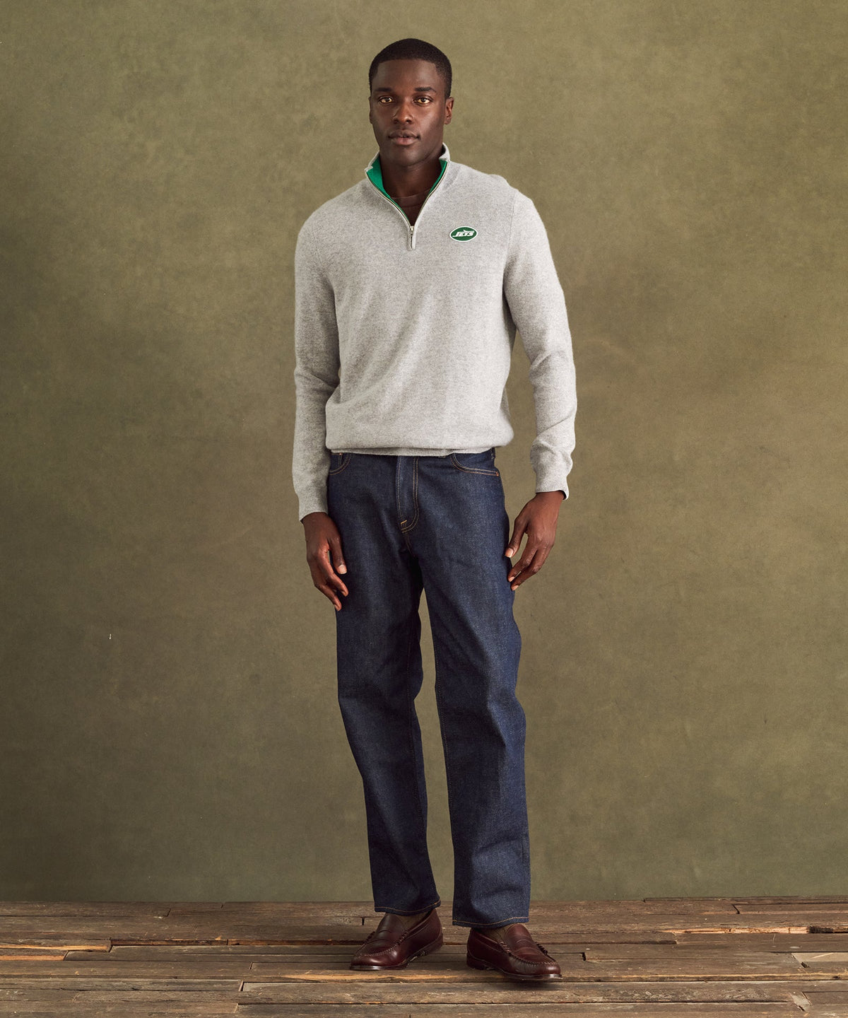 NFL Signature Cashmere Color Blocked Quarter Zip