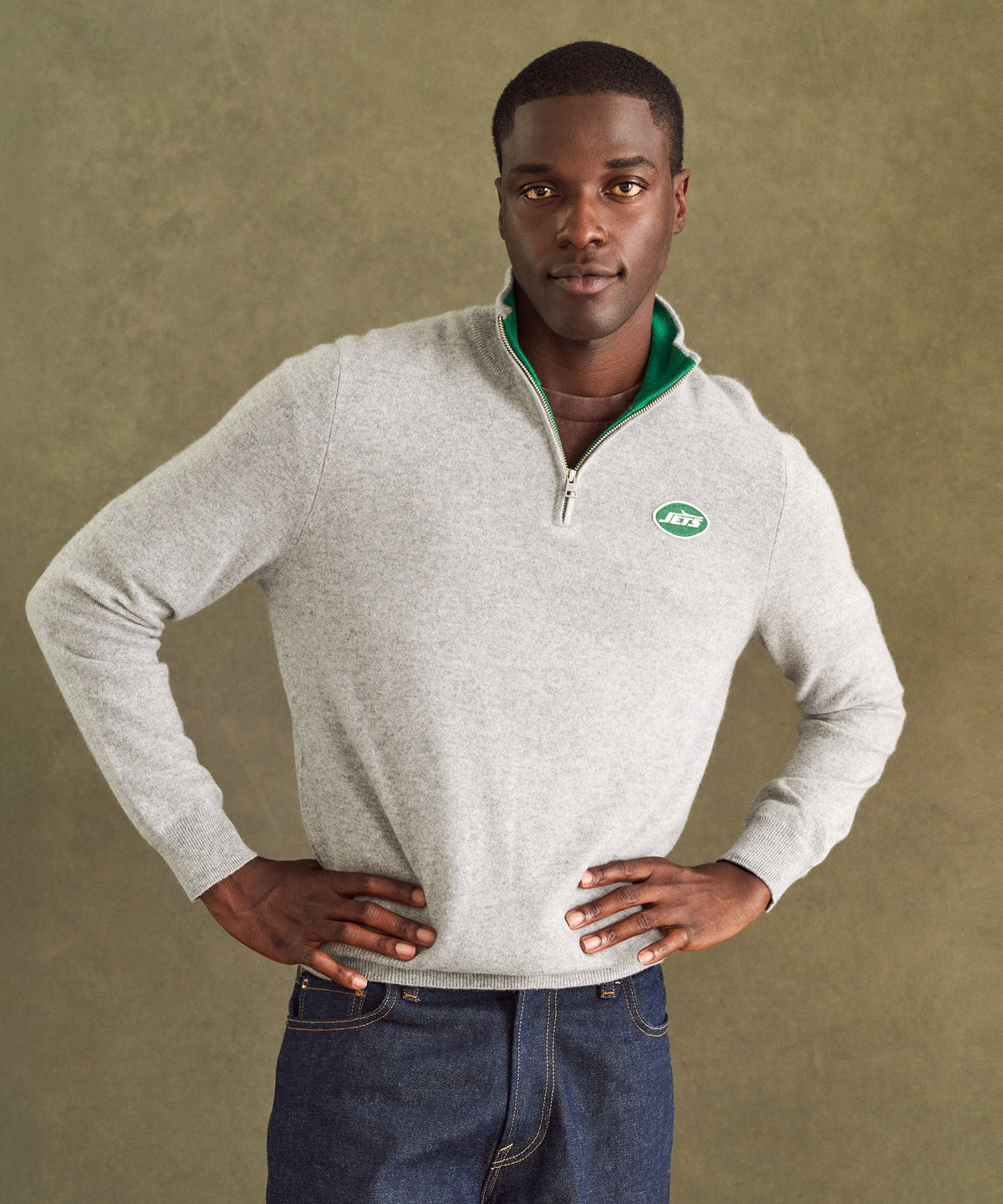 NFL Signature Cashmere Color Blocked Quarter Zip