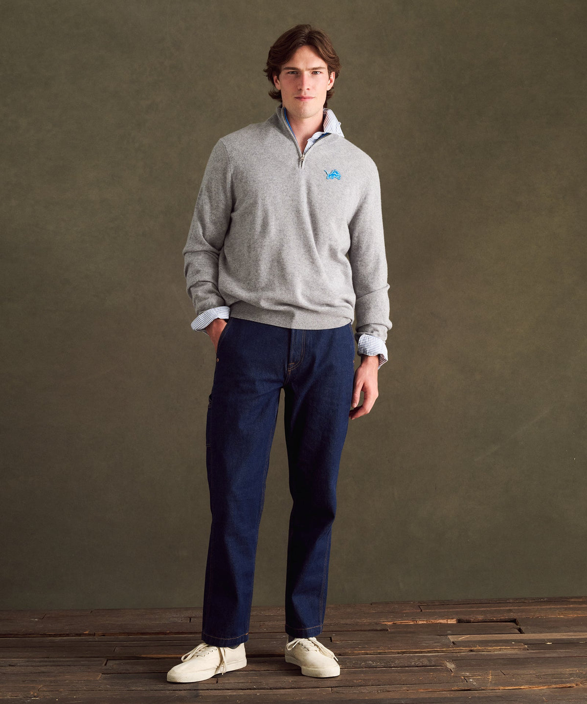 NFL Signature Cashmere Color Blocked Quarter Zip