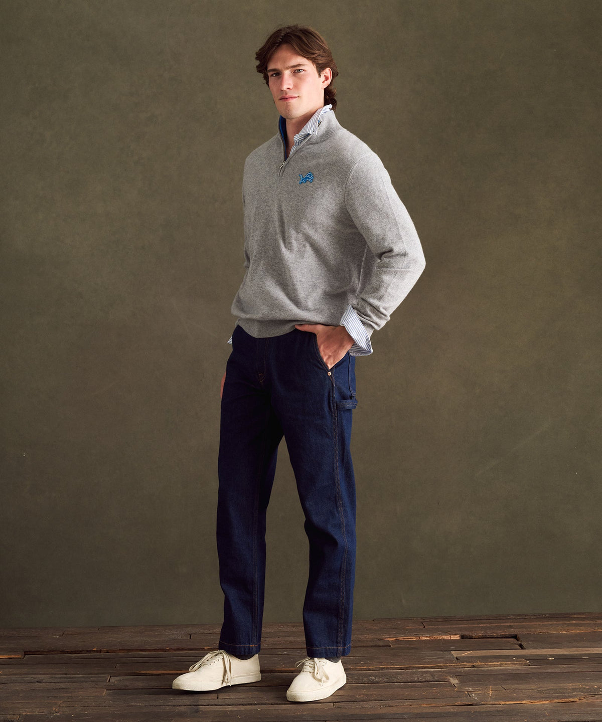 NFL Signature Cashmere Color Blocked Quarter Zip