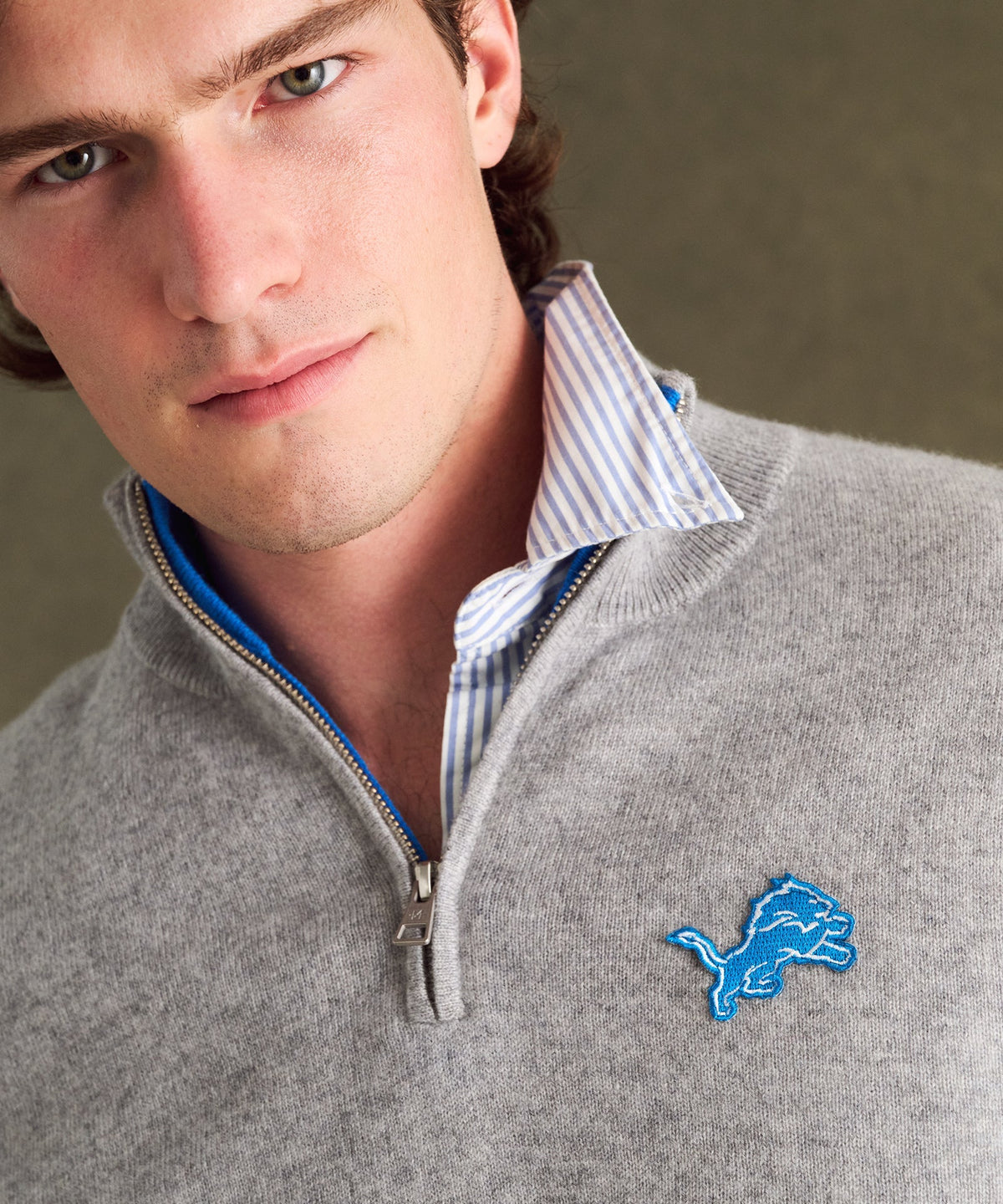 NFL Signature Cashmere Color Blocked Quarter Zip