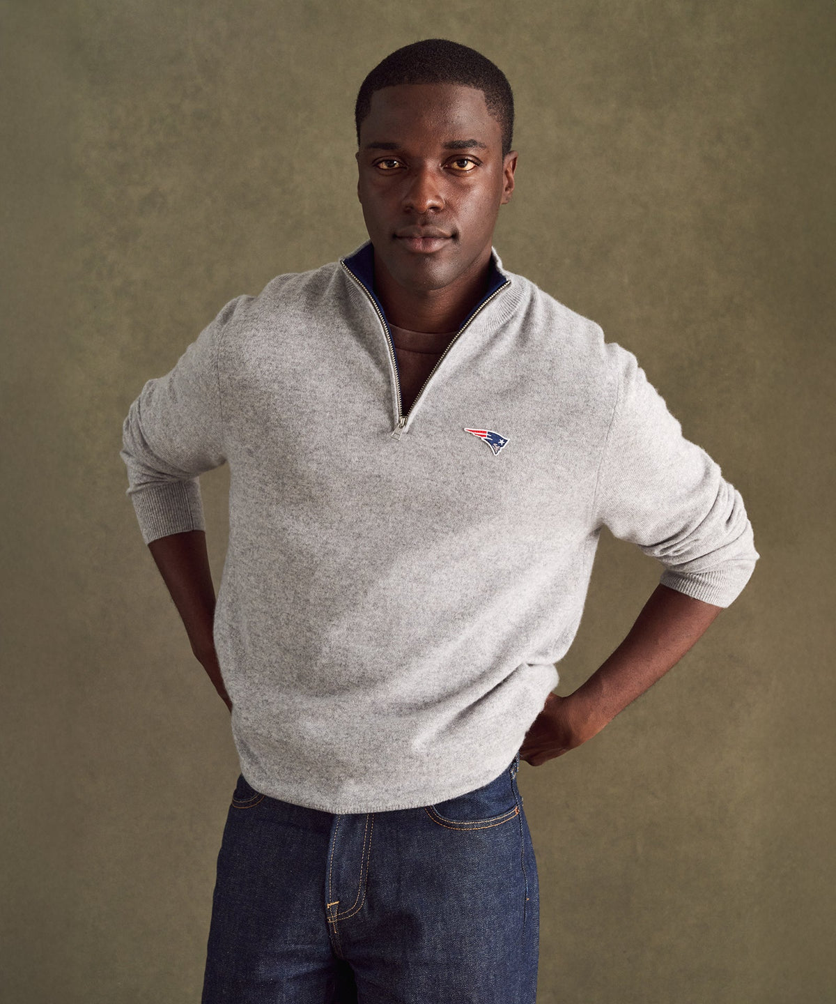 NFL Signature Cashmere Color Blocked Quarter Zip