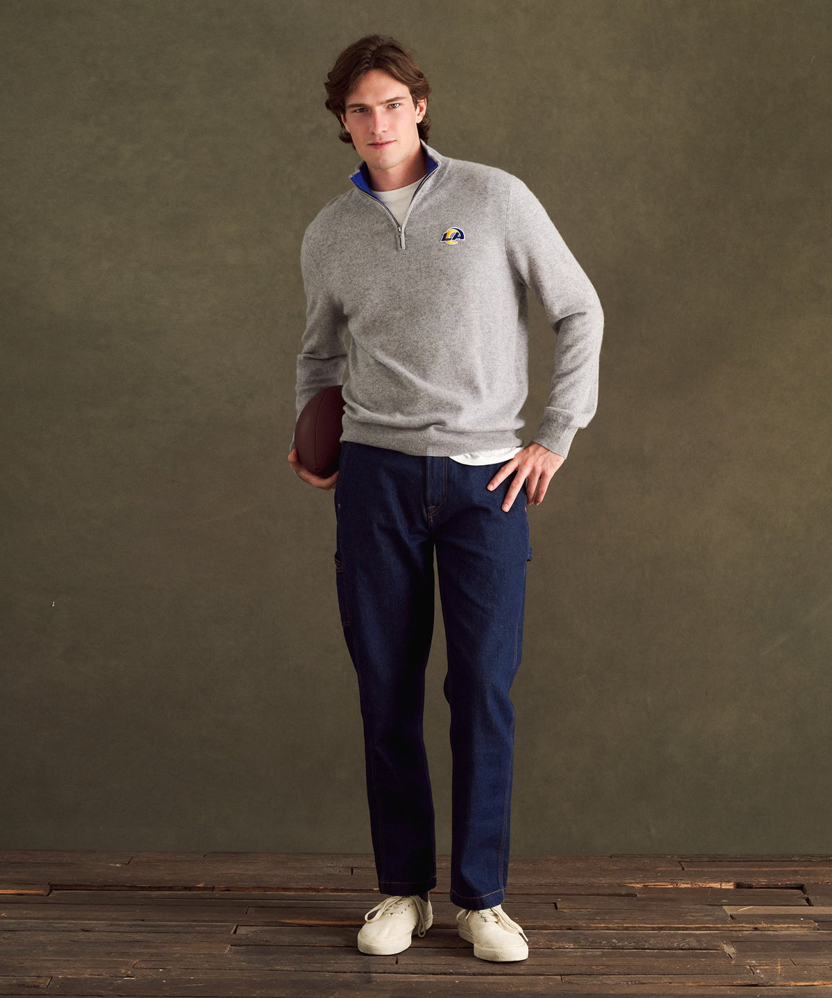 NFL Signature Cashmere Color Blocked Quarter Zip