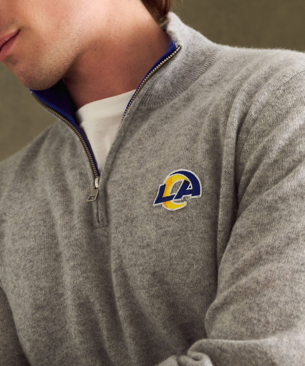 NFL Signature Cashmere Color Blocked Quarter Zip