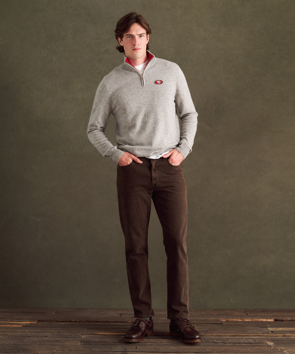 NFL Signature Cashmere Color Blocked Quarter Zip
