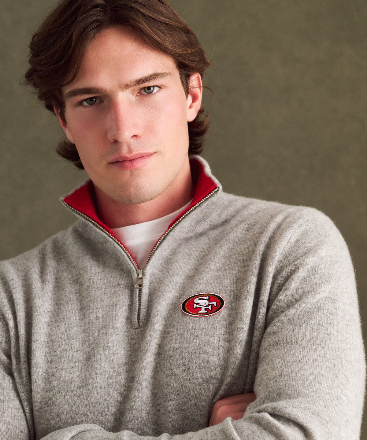 NFL Signature Cashmere Color Blocked Quarter Zip