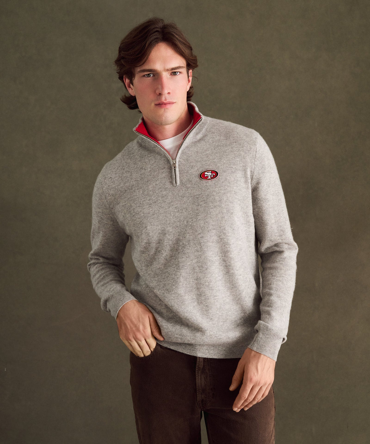 NFL Signature Cashmere Color Blocked Quarter Zip