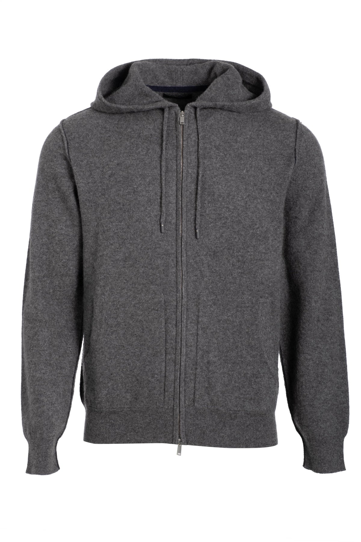 Cashmere Full Zip Hoodie with Contrast Trim