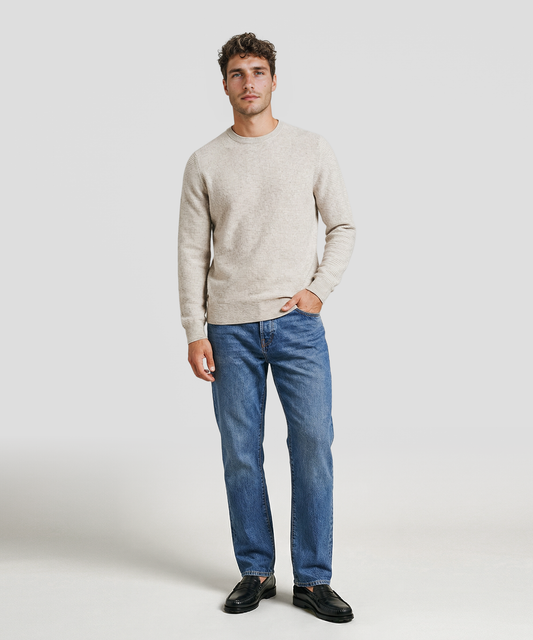 Cashmere Striped Crewneck Sweater