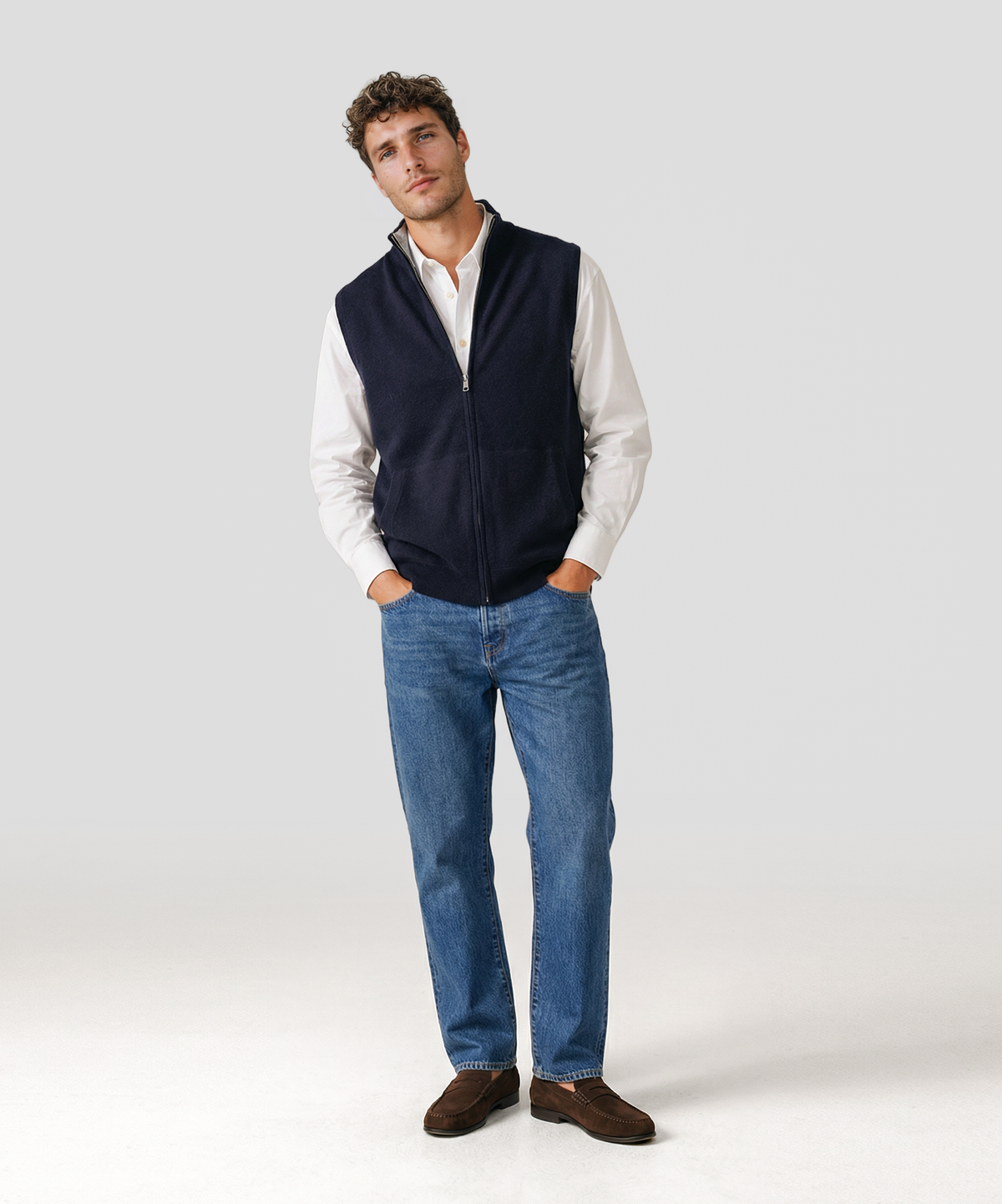 Cashmere Full Zip Vest