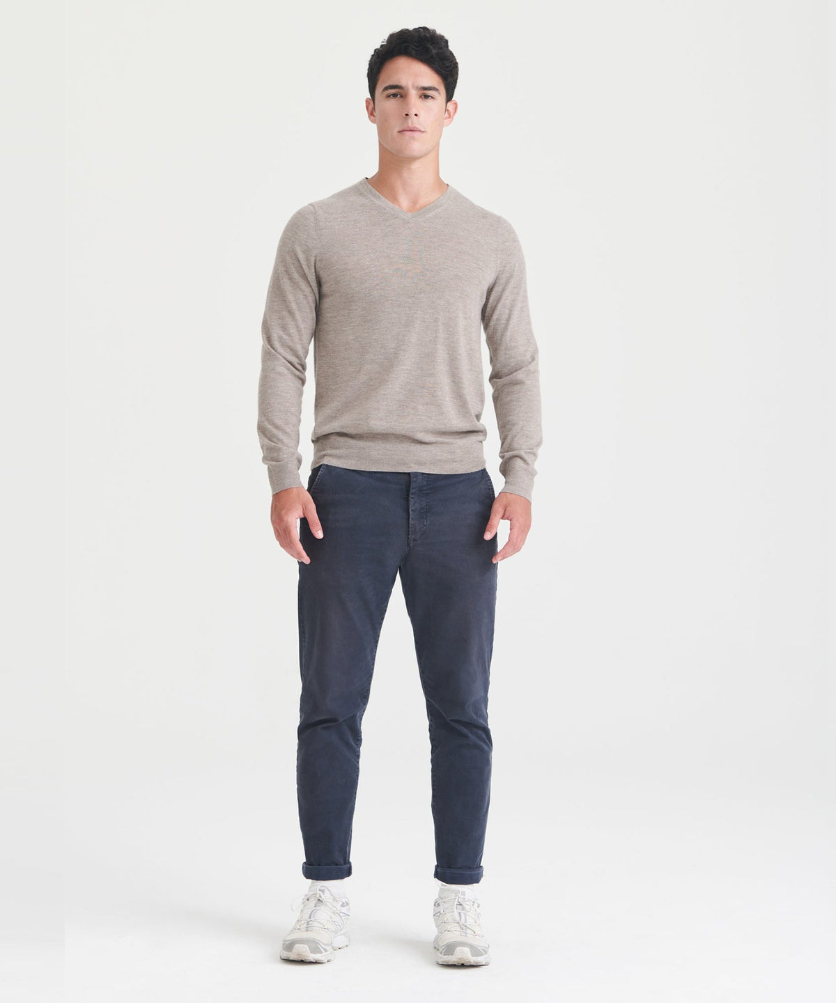 Super Fine Cashmere Long Sleeve V-Neck