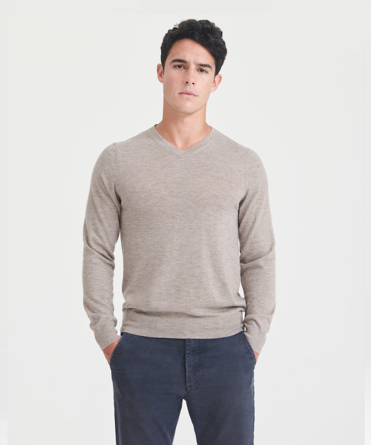 Super Fine Cashmere Long Sleeve V-Neck