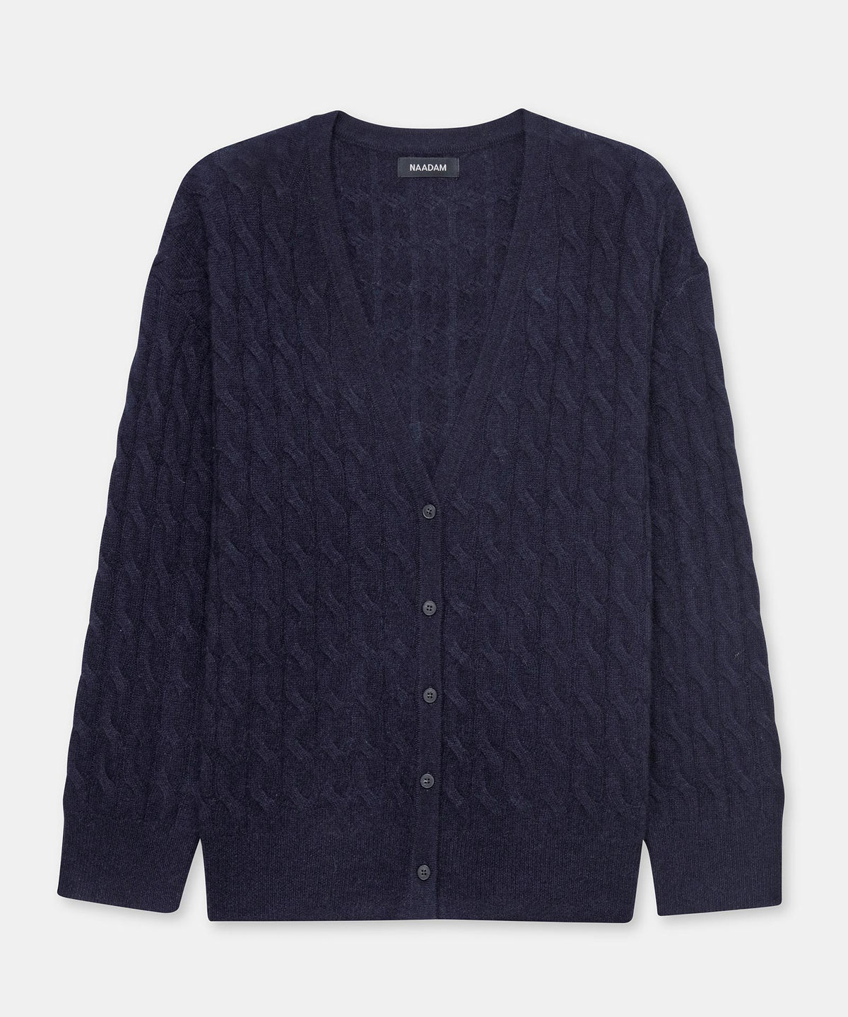 Lightweight Cashmere Cable Oversized Cardigan