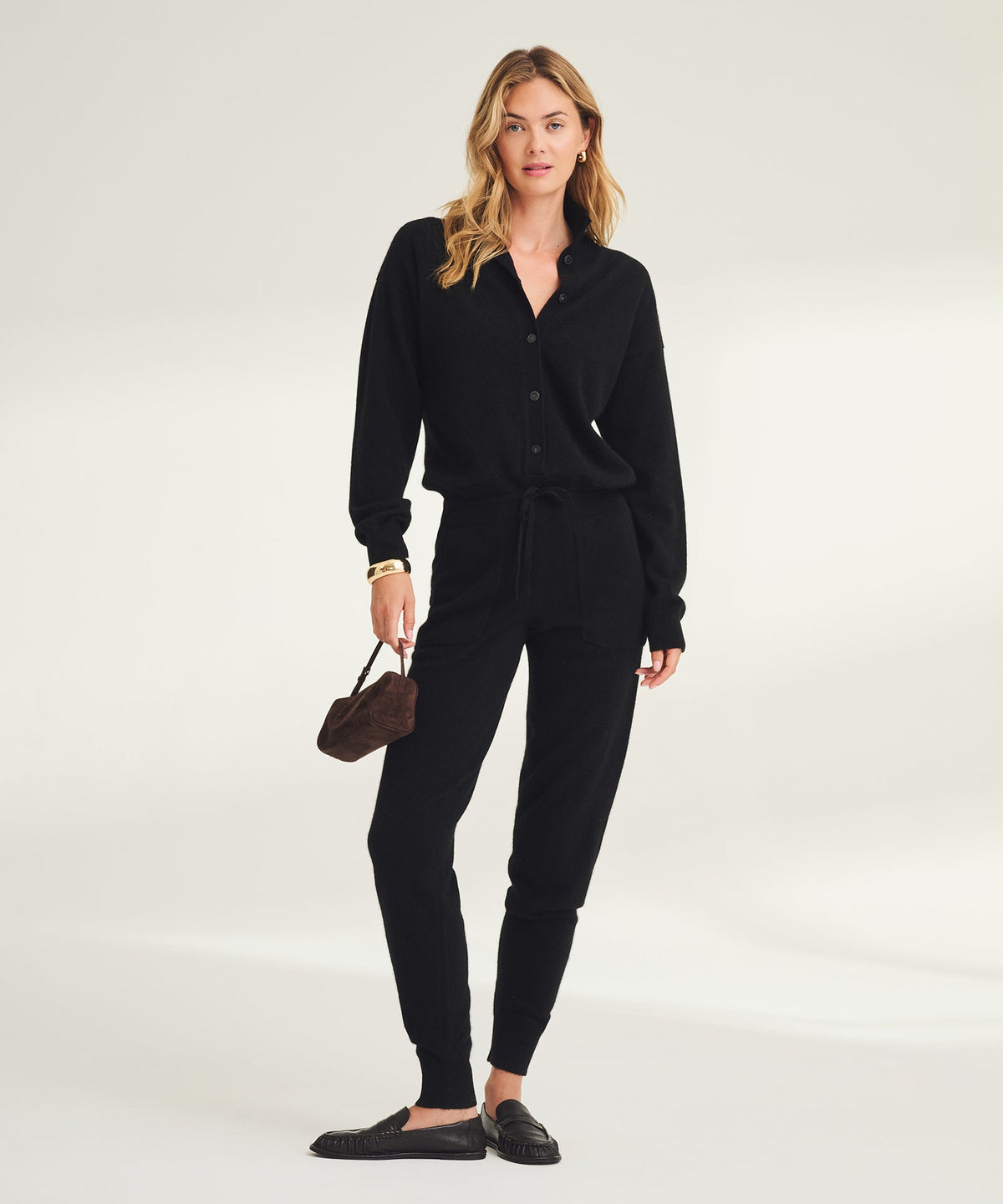 Signature Cashmere Button Down Jumpsuit