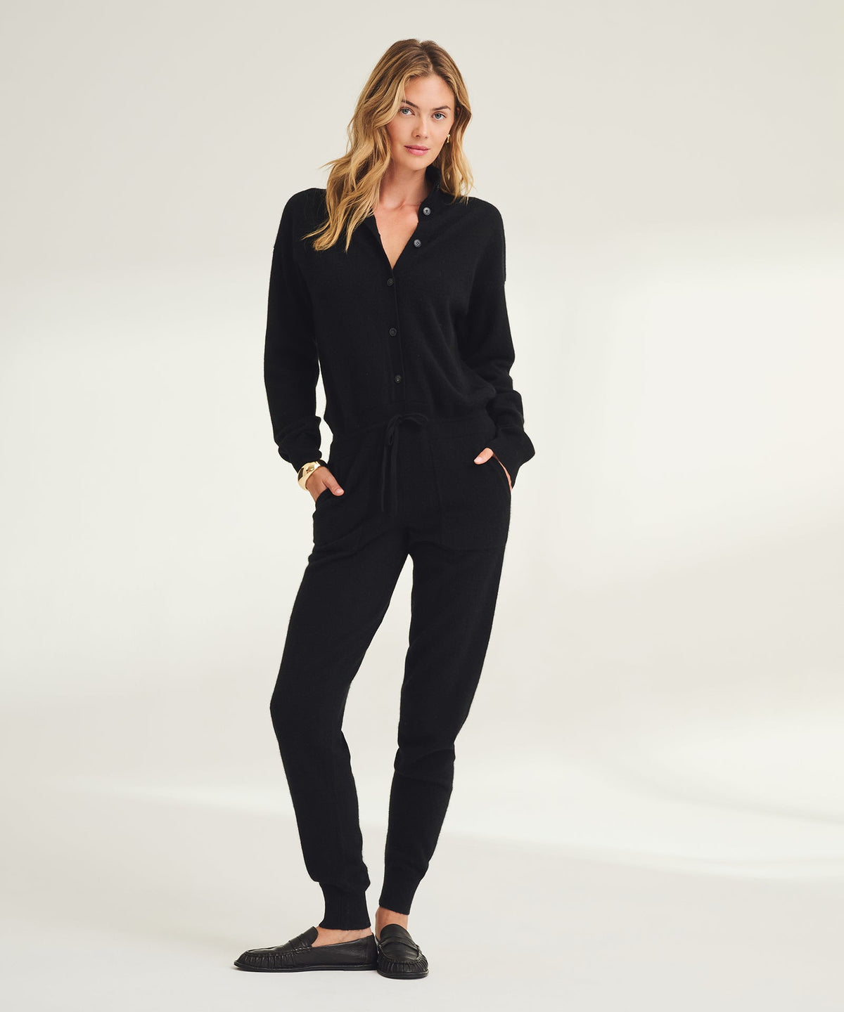 Signature Cashmere Button Down Jumpsuit