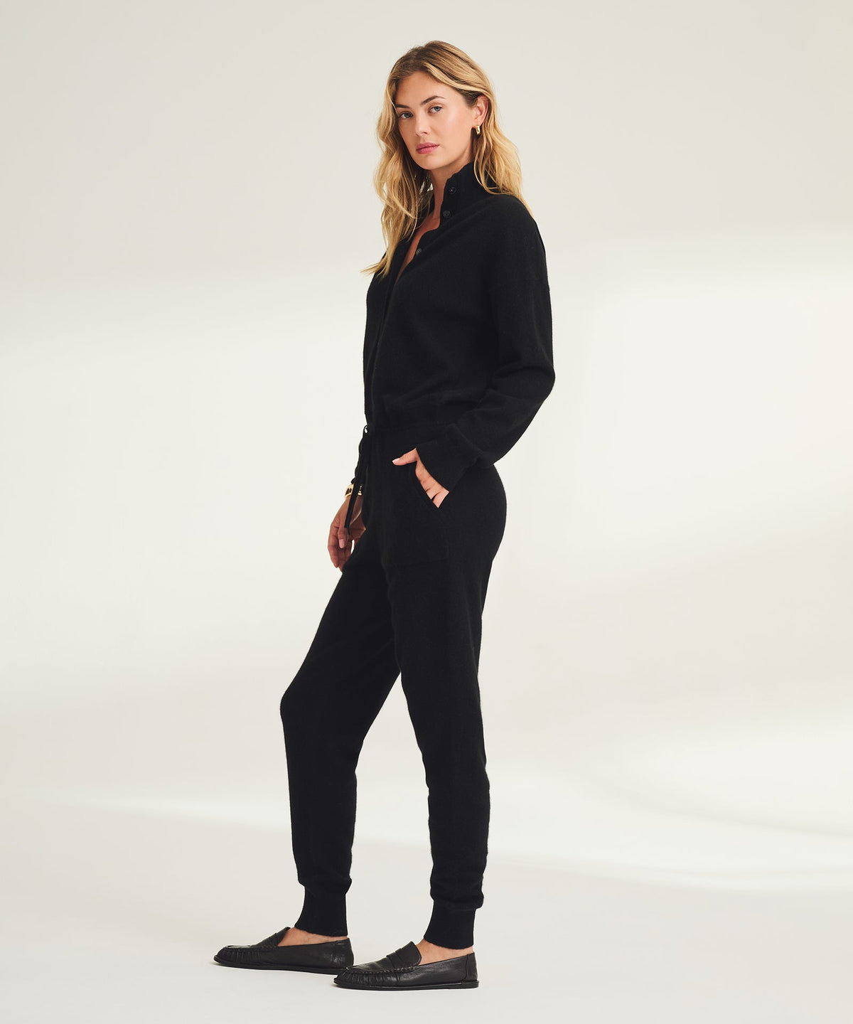 Signature Cashmere Button Down Jumpsuit