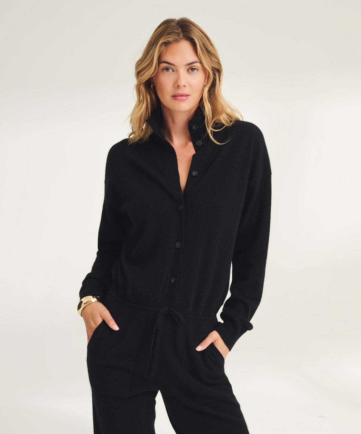 Signature Cashmere Button Down Jumpsuit