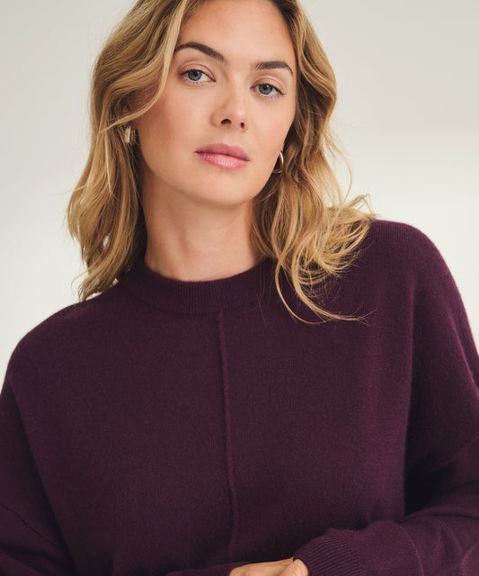 Signature Cashmere Crewneck Sweater with Pintucks