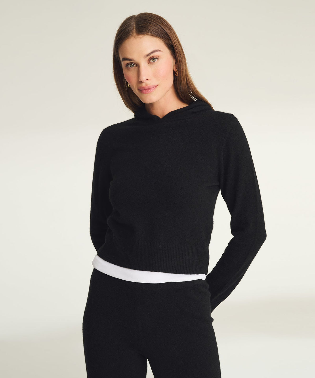Signature Cashmere Cropped Hoodie