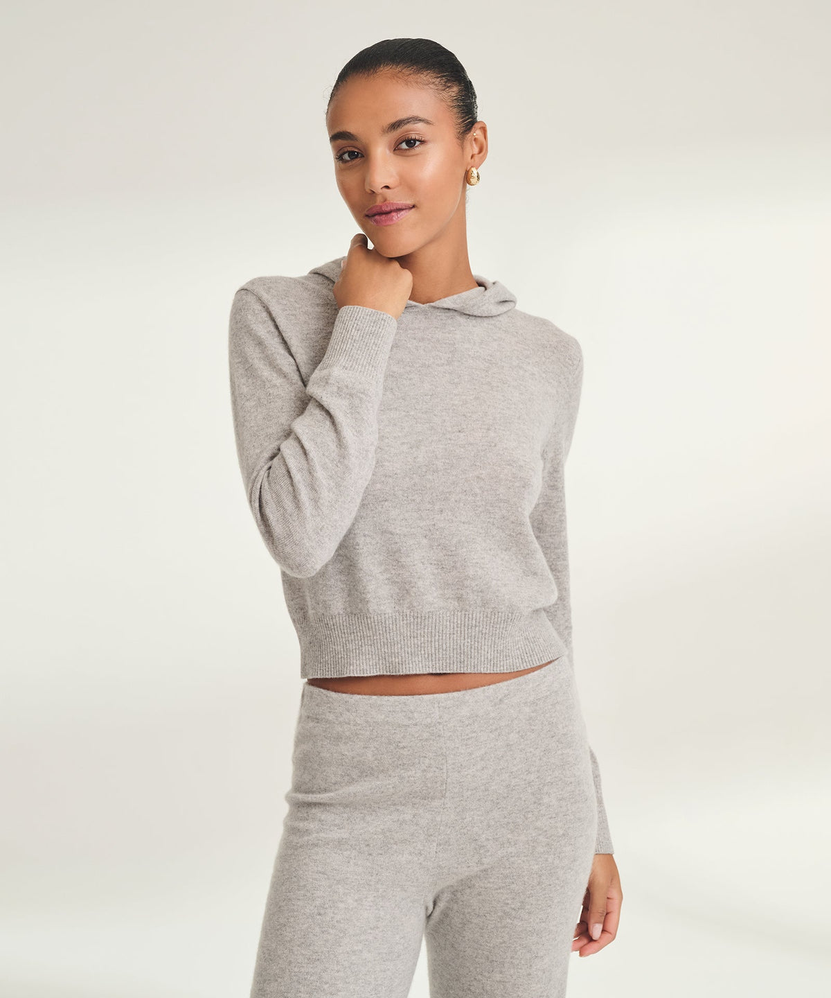 Signature Cashmere Cropped Hoodie