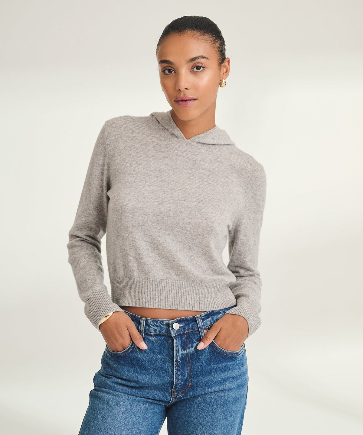 Signature Cashmere Cropped Hoodie