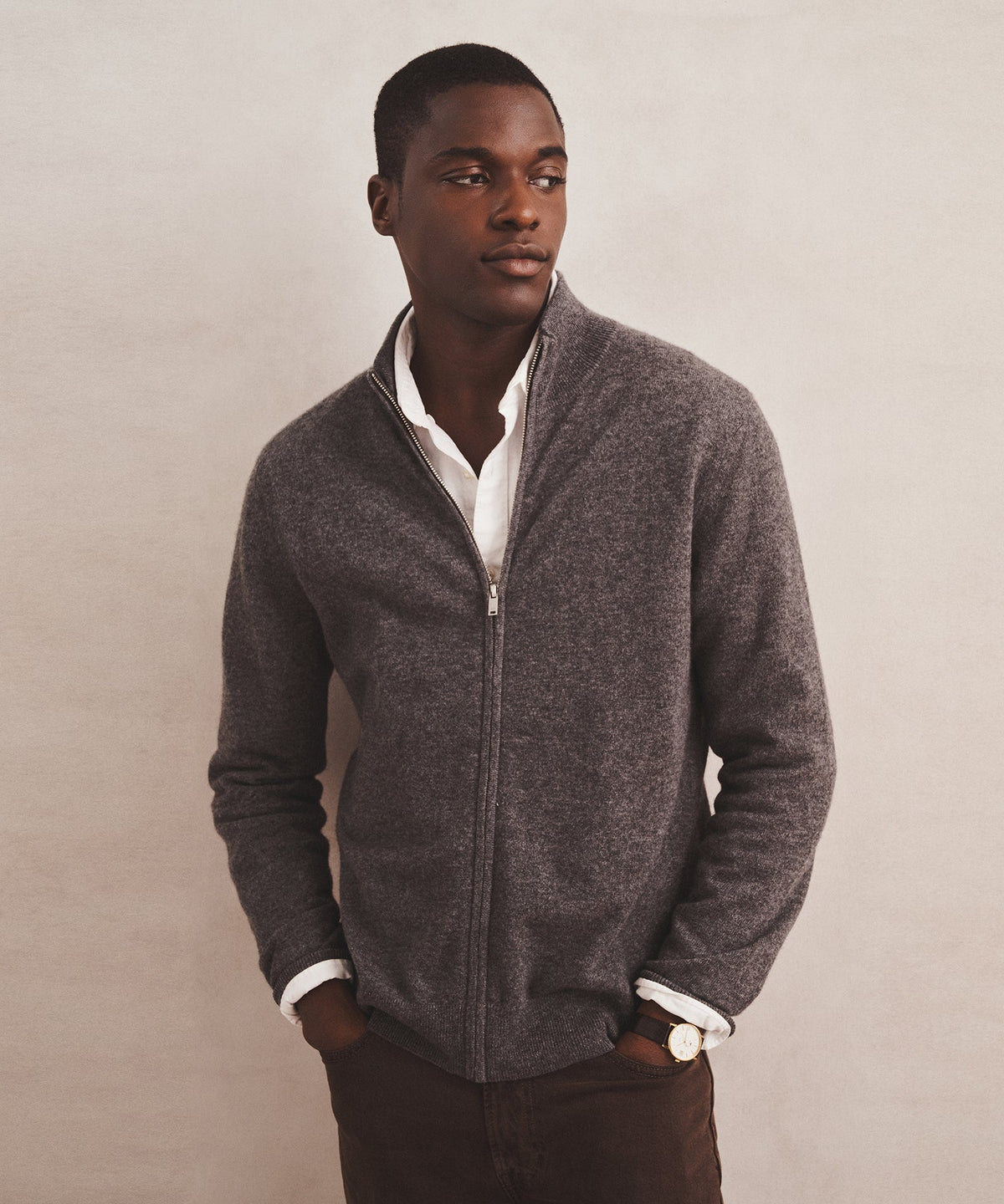 Signature Cashmere Full Zip Sweater